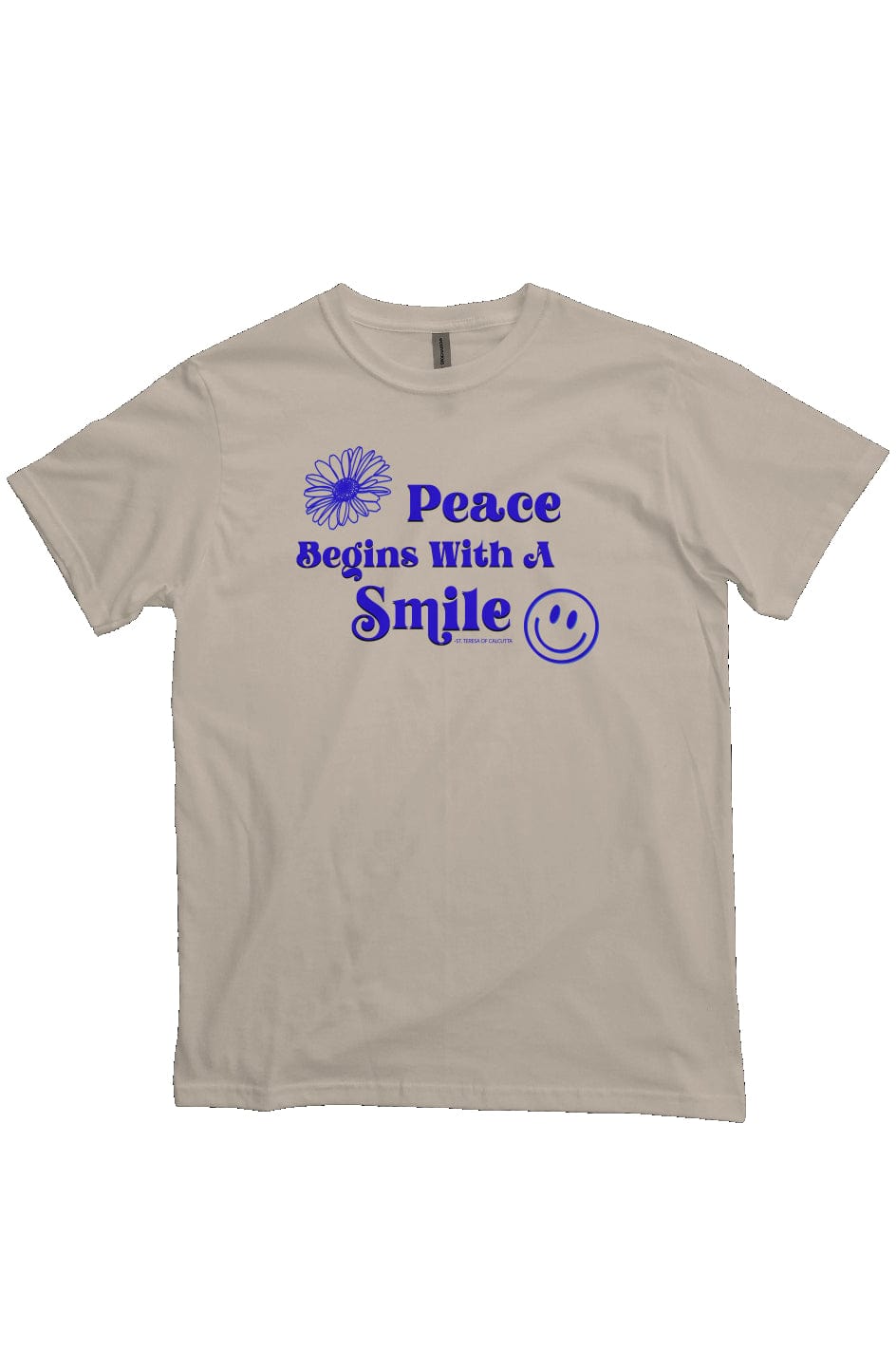 Apliiq tshirts natural / s Peace Begins With a Smile - Mother Teresa Organic Cotton Tee