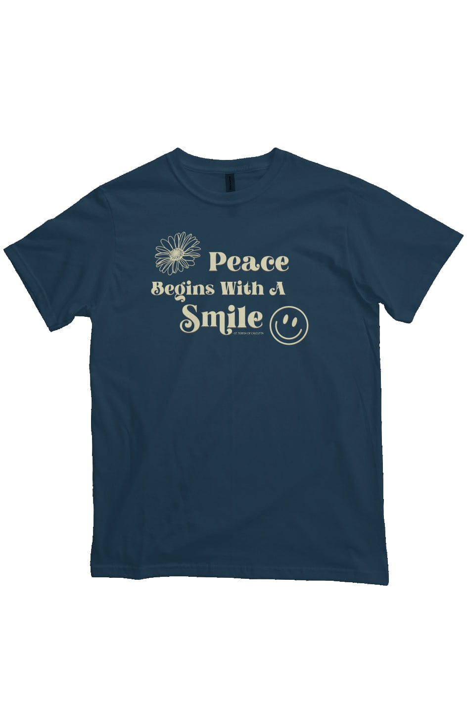 Apliiq tshirts Pacific / s Peace Begins With a Smile - Mother Teresa Organic Cotton Tee