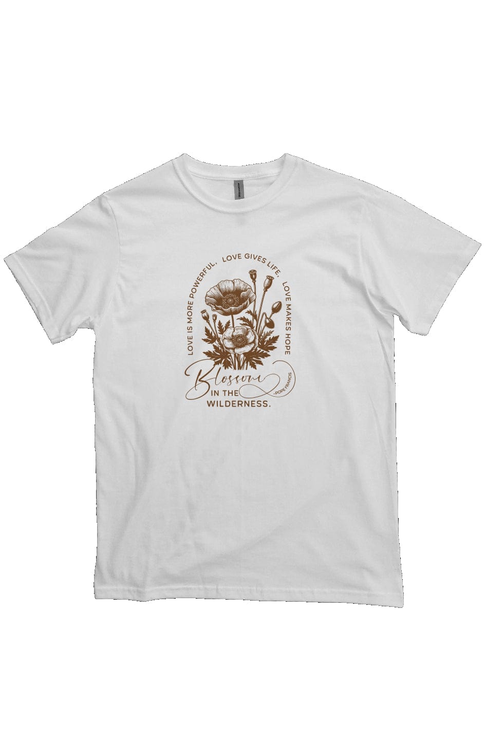 Apliiq tshirts white / s Love Blossoms - Pope Francis Organic Cotton Tee