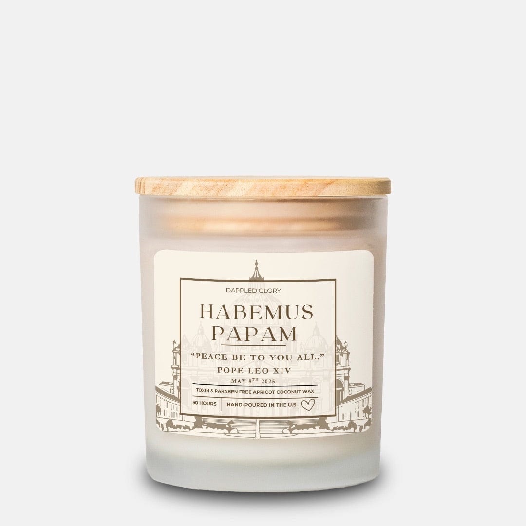 Dappled Designs Candles Habemus Papam Frosted Glass Keepsake Candle