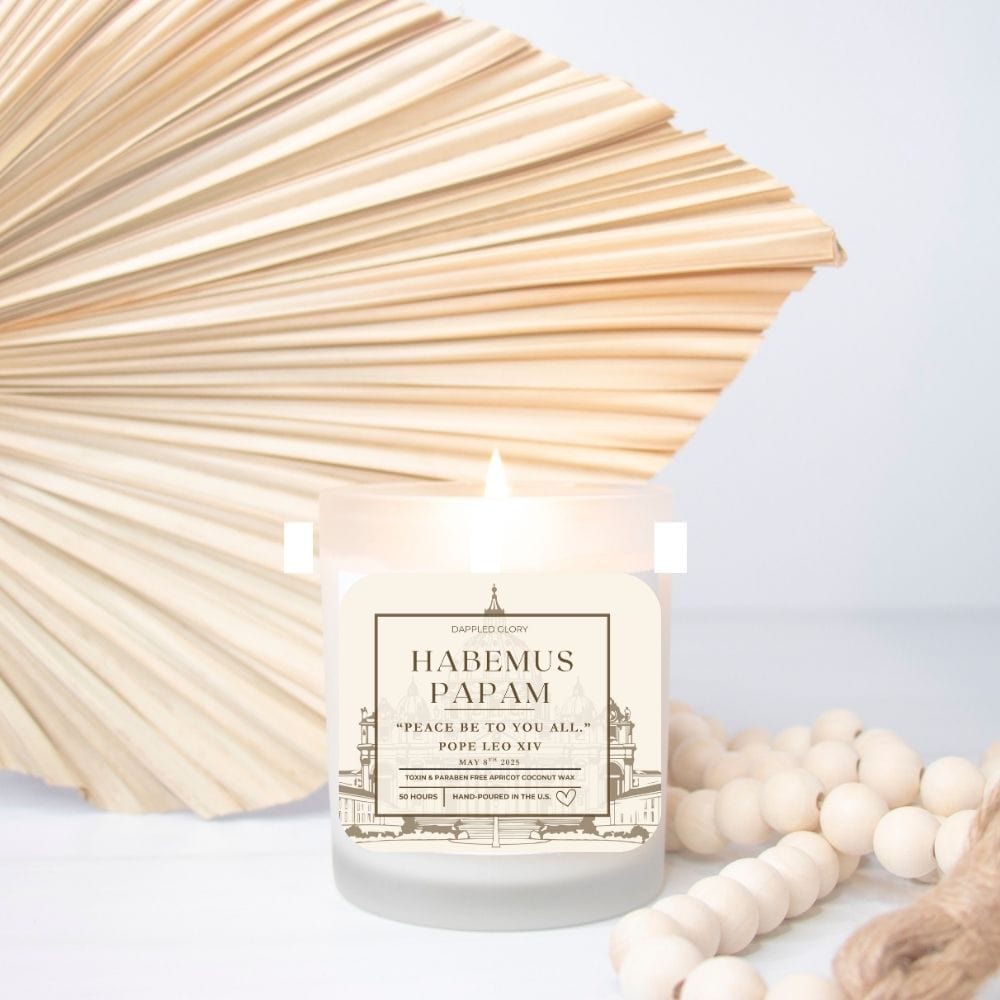 Dappled Designs Candles Habemus Papam Frosted Glass Keepsake Candle