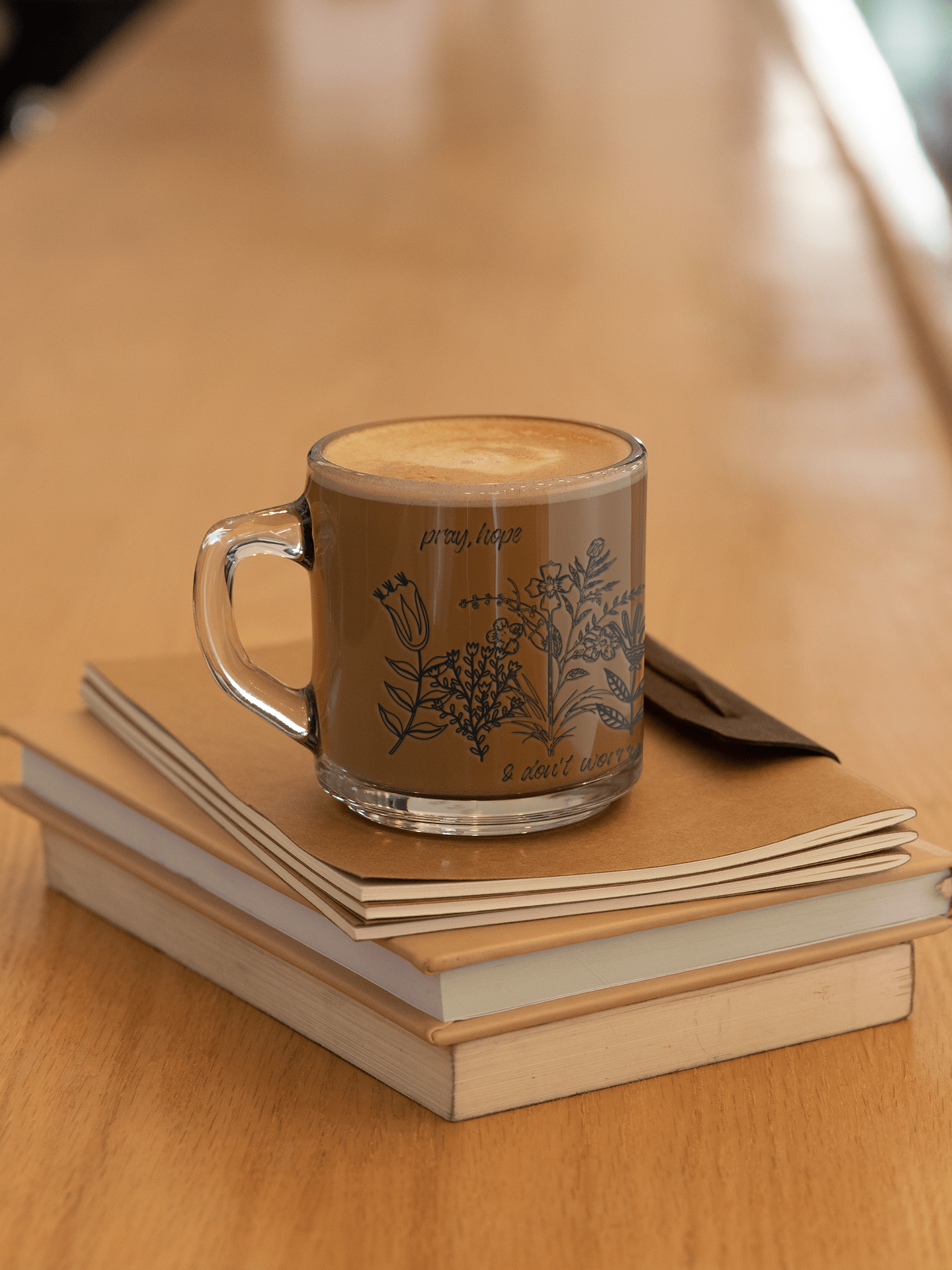Dappled Designs Mugs Padre Pio Wildflower 10oz Glass Mug