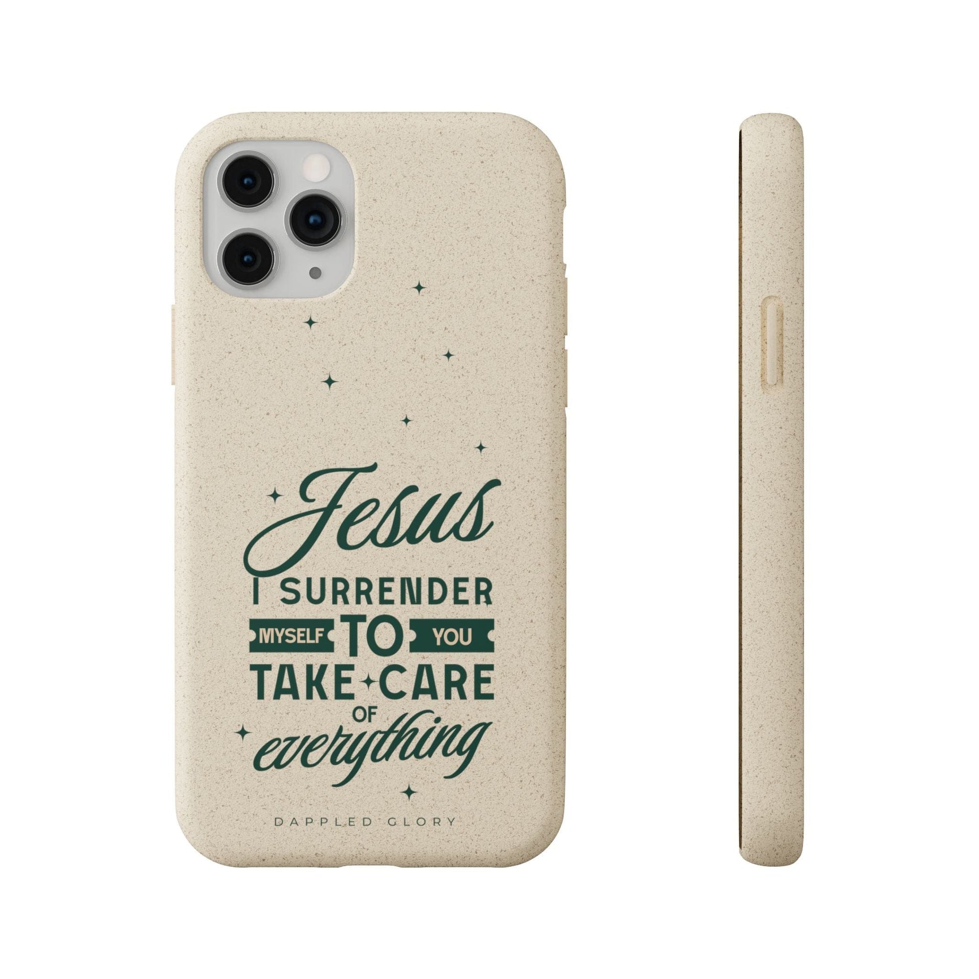 Printify Phone Case iPhone 11 Pro with gift packaging Jesus Surrender Prayer - Biodegradable Phone Case