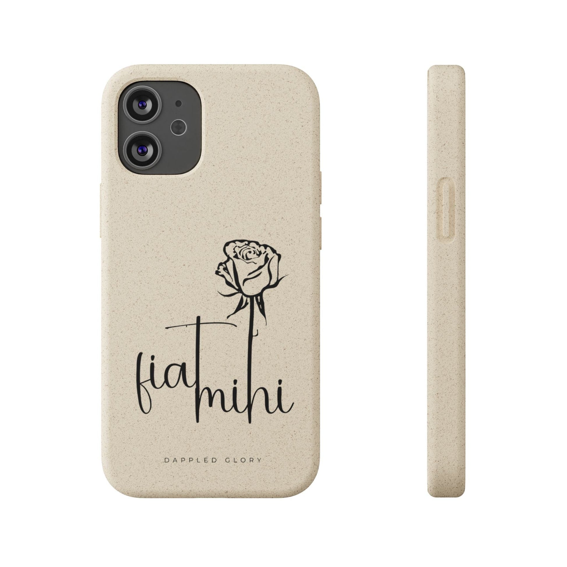 Printify Phone Case iPhone 12 Mini Fiat Mihi Eco-Friendly Biodegradable Phone Case with Floral Design