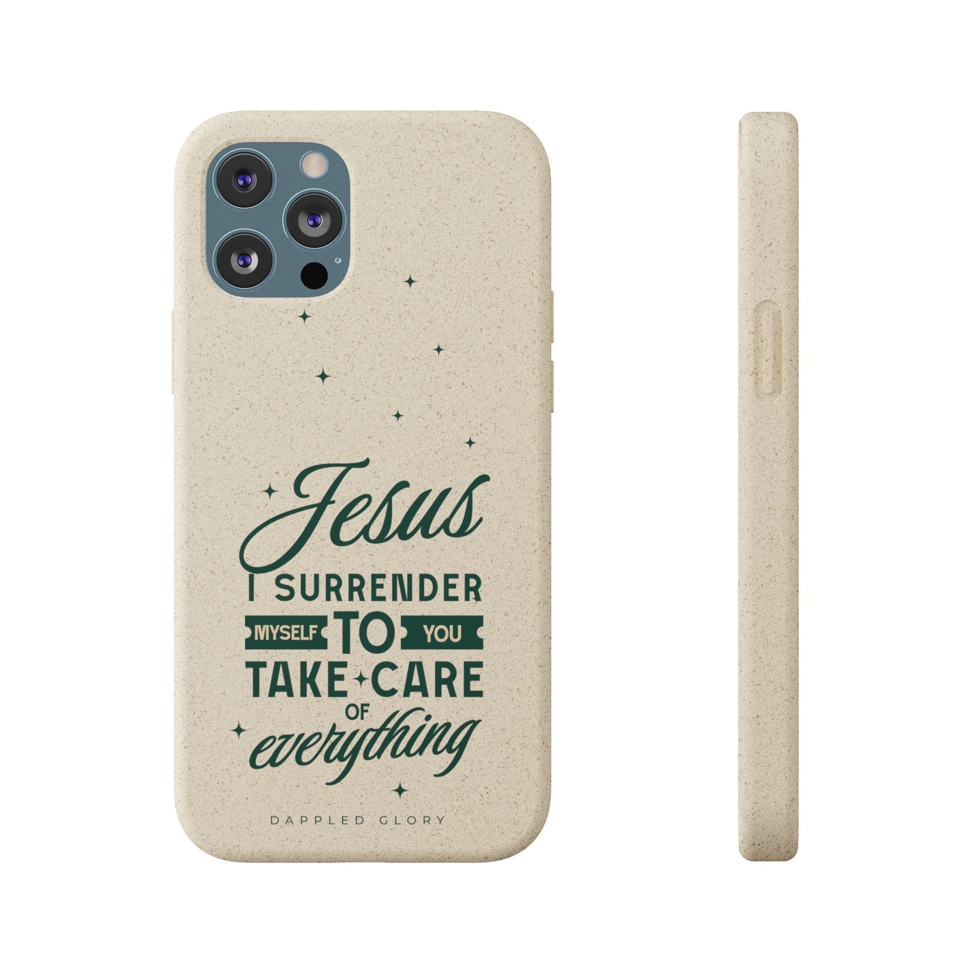 Printify Phone Case iPhone 12 Pro Max with gift packaging Jesus Surrender Prayer - Biodegradable Phone Case