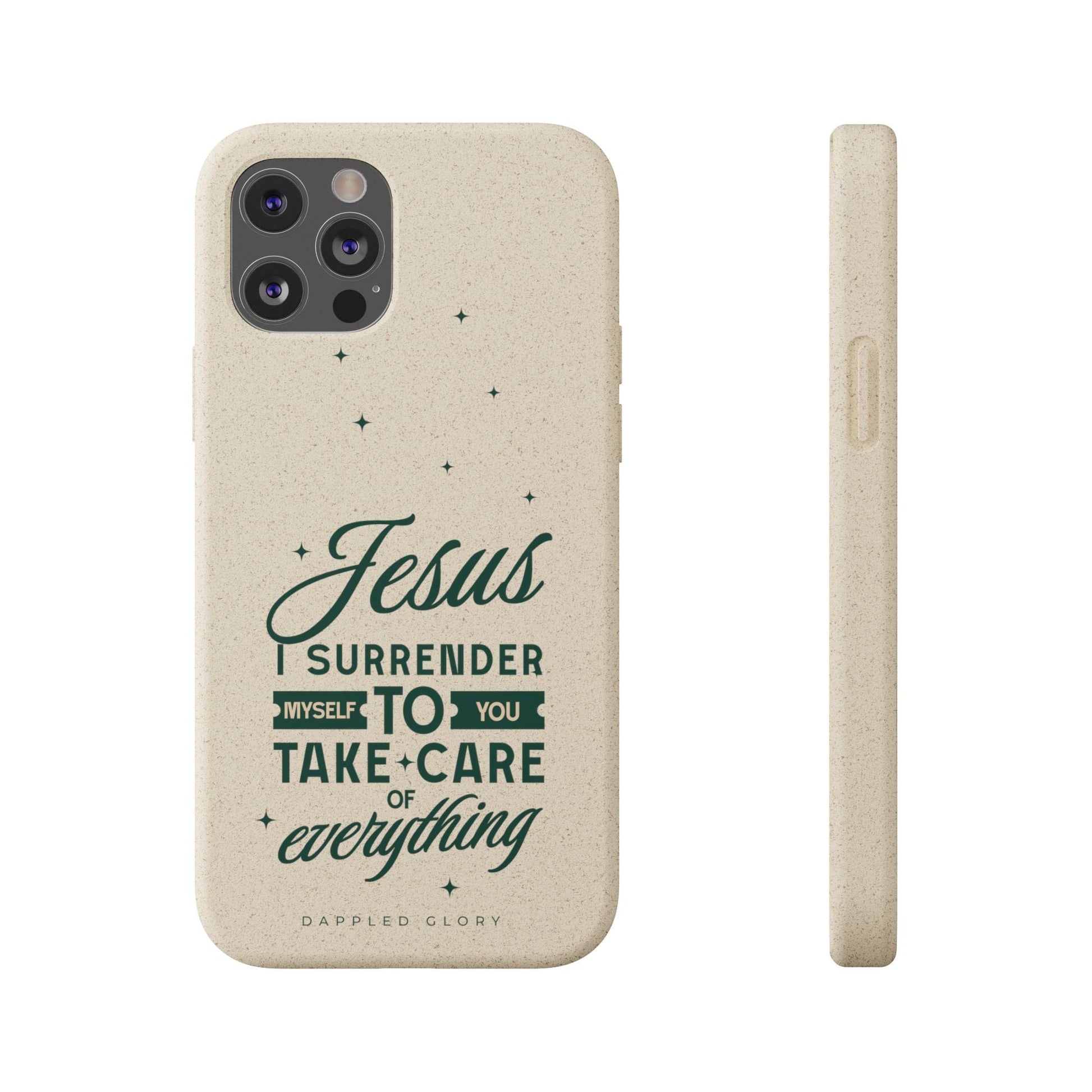 Printify Phone Case iPhone 12 Pro with gift packaging Jesus Surrender Prayer - Biodegradable Phone Case