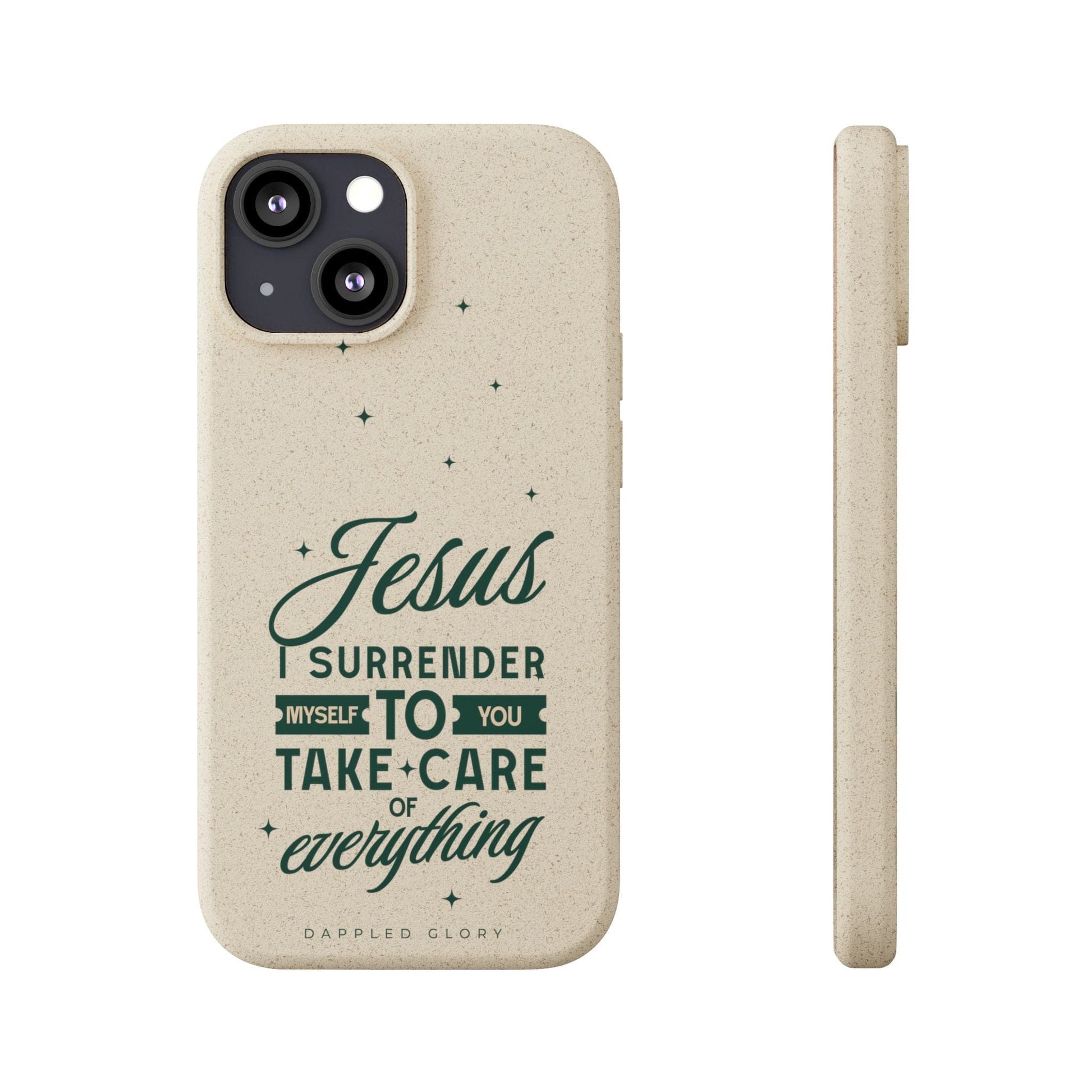 Printify Phone Case iPhone 13 Mini with gift packaging Jesus Surrender Prayer - Biodegradable Phone Case