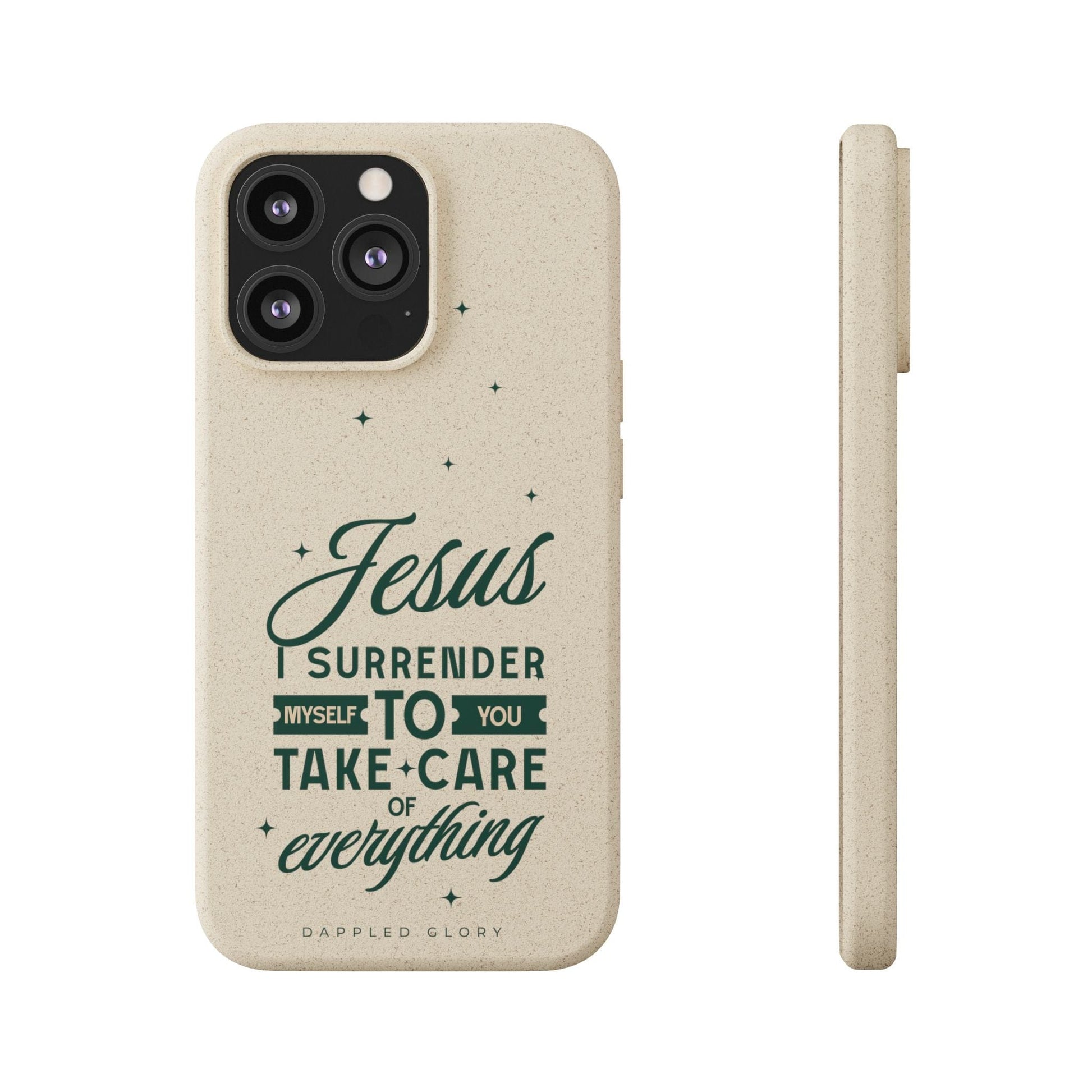 Printify Phone Case iPhone 13 Pro with gift packaging Jesus Surrender Prayer - Biodegradable Phone Case