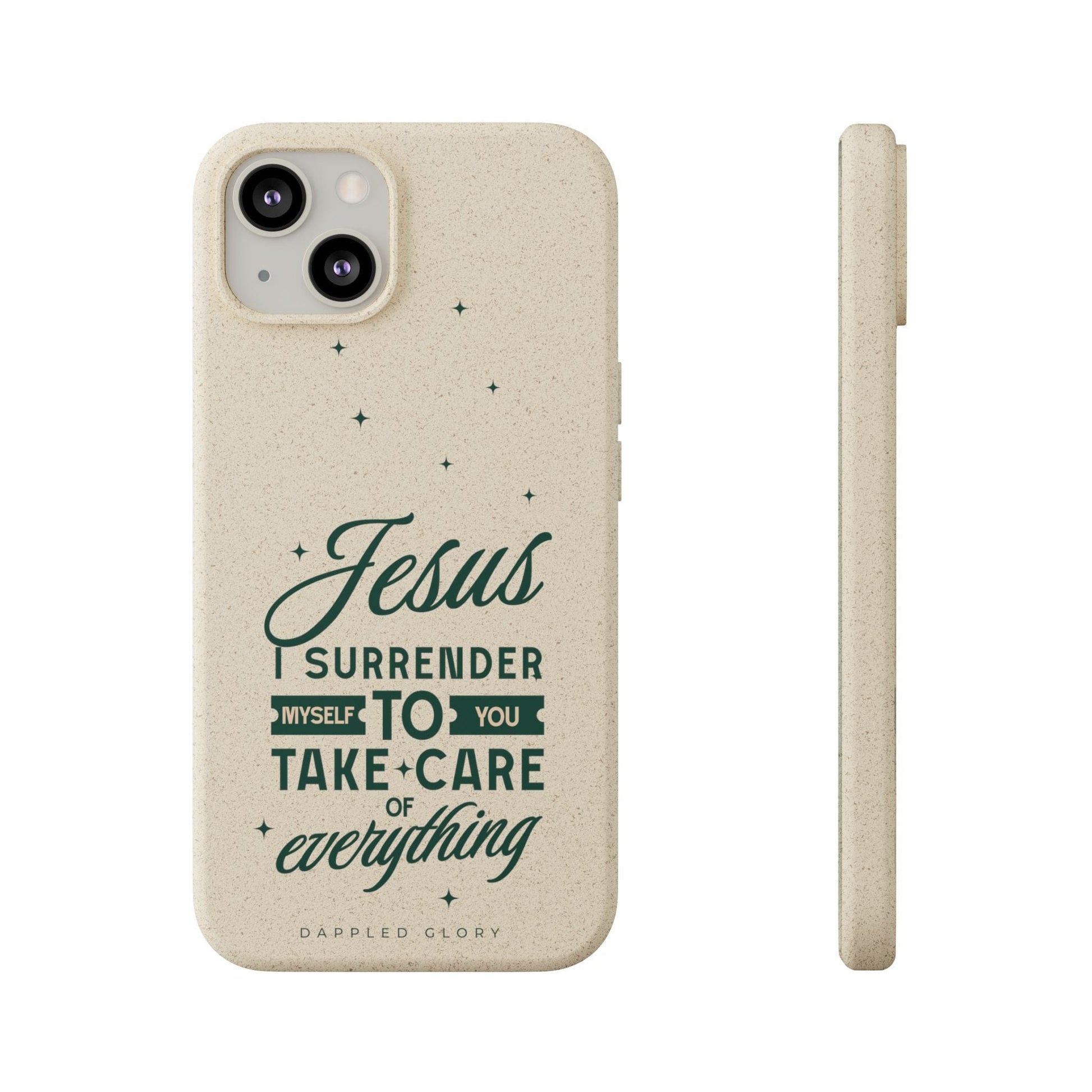 Printify Phone Case iPhone 13 with gift packaging Jesus Surrender Prayer - Biodegradable Phone Case