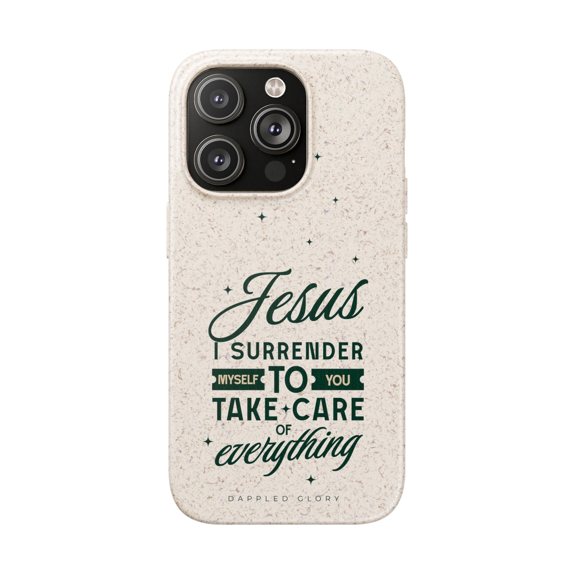 Printify Phone Case iPhone 14 Pro Jesus Surrender Prayer - Biodegradable Phone Case