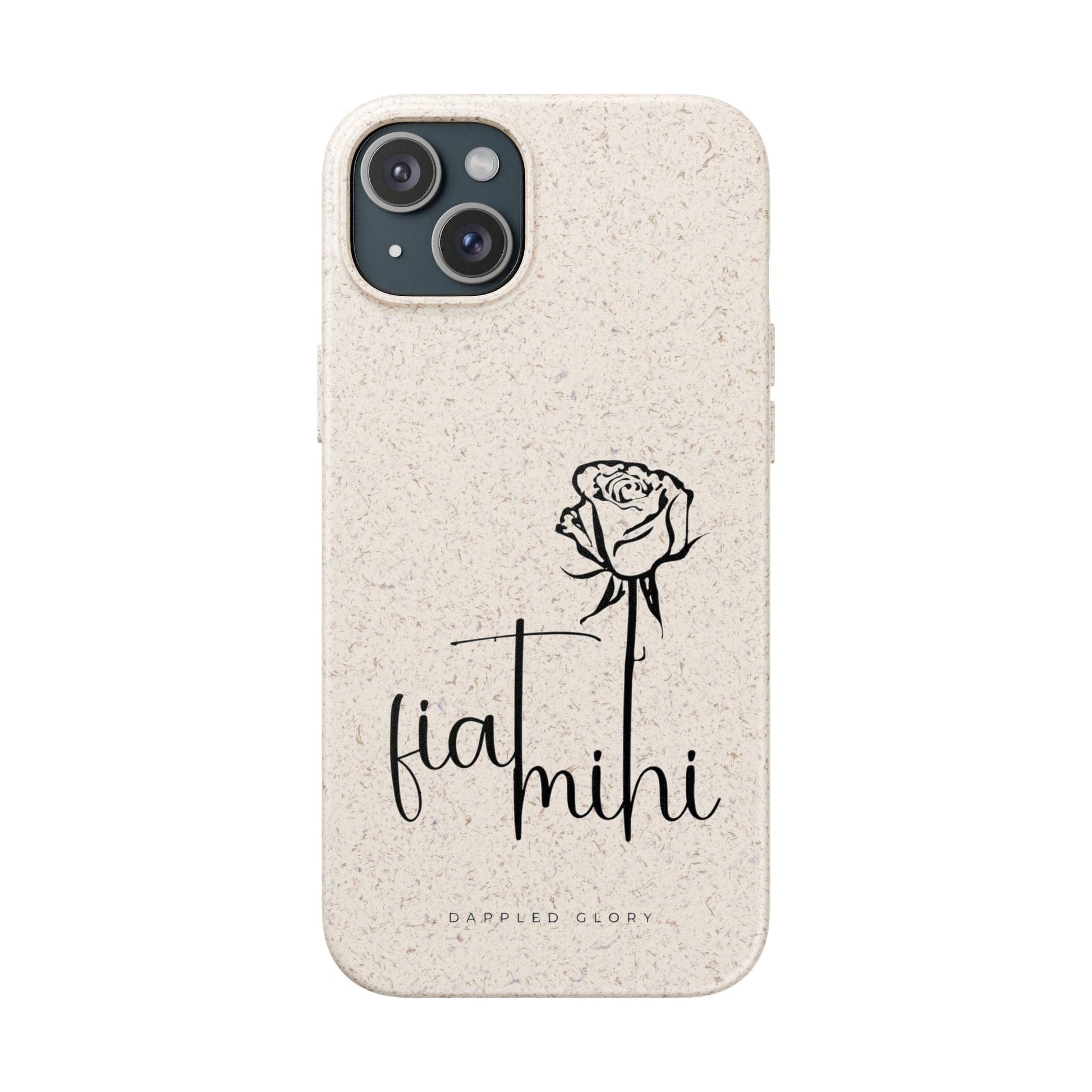 Printify Phone Case iPhone 15 Plus Fiat Mihi Eco-Friendly Biodegradable Phone Case with Floral Design