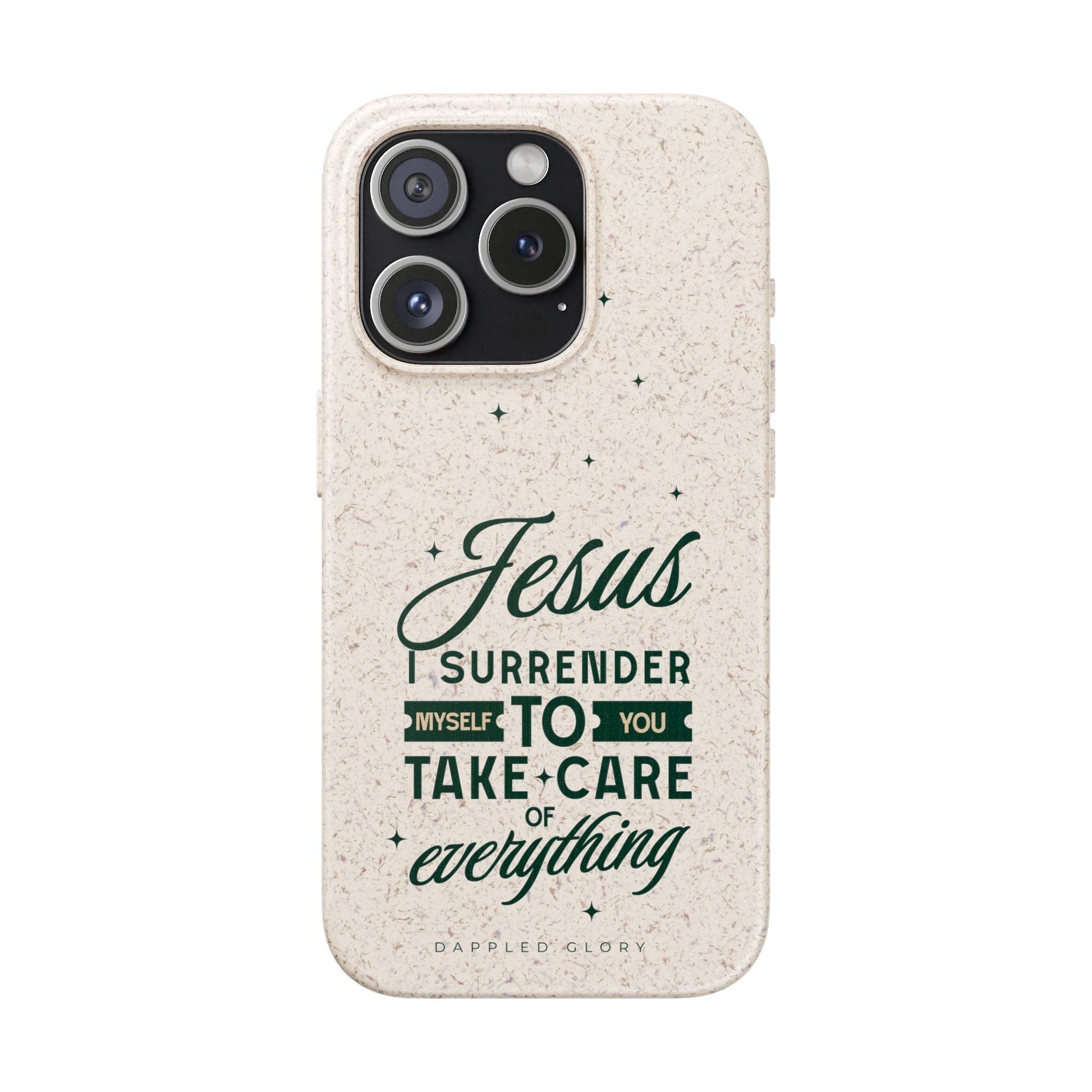 Printify Phone Case iPhone 15 Pro Jesus Surrender Prayer - Biodegradable Phone Case