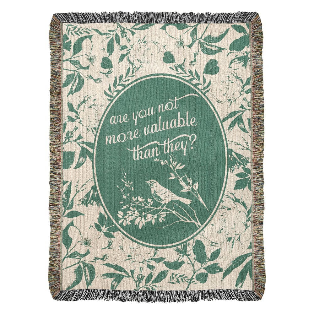 ShineOn Fulfillment Blanket 37" x 52" More Valuable (Matthew 6:26) Heirloom Woven Blanket
