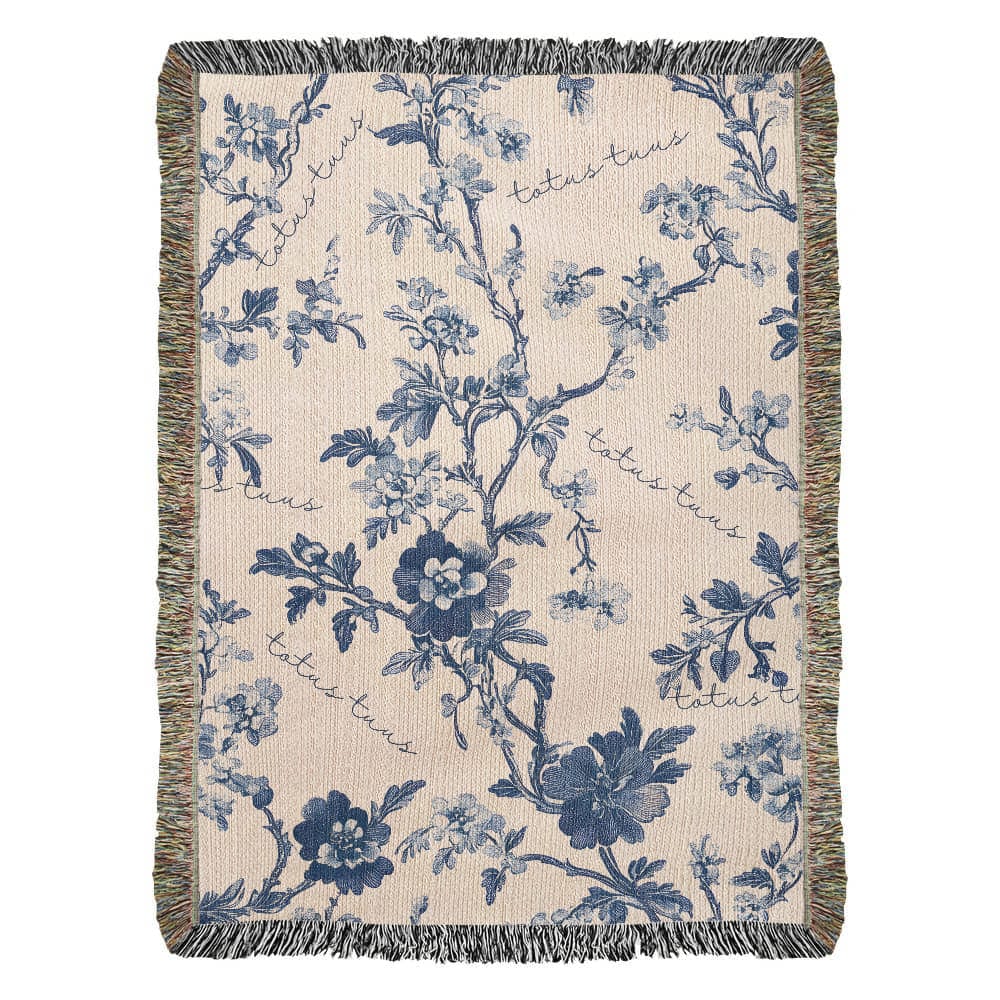 ShineOn Fulfillment Blanket 37" x 52" Totus Tuus Floral Heirloom Woven Blanket