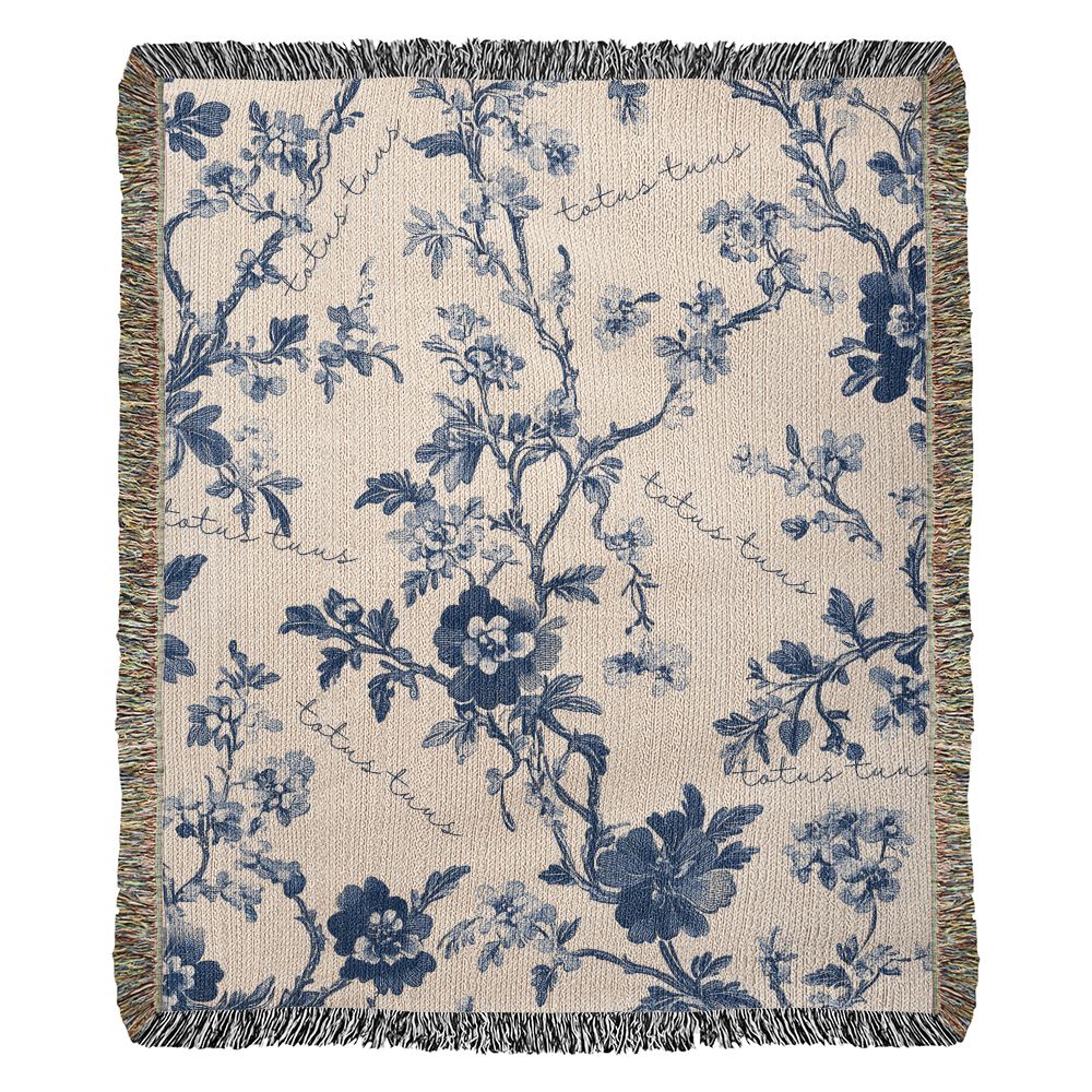 ShineOn Fulfillment Blanket 50" x 60" Totus Tuus Floral Heirloom Woven Blanket