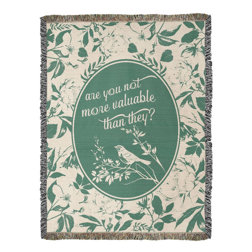 ShineOn Fulfillment Blanket 60" x 80" More Valuable (Matthew 6:26) Heirloom Woven Blanket