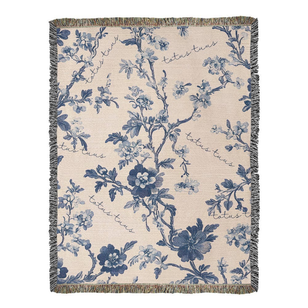 ShineOn Fulfillment Blanket 60" x 80" Totus Tuus Floral Heirloom Woven Blanket