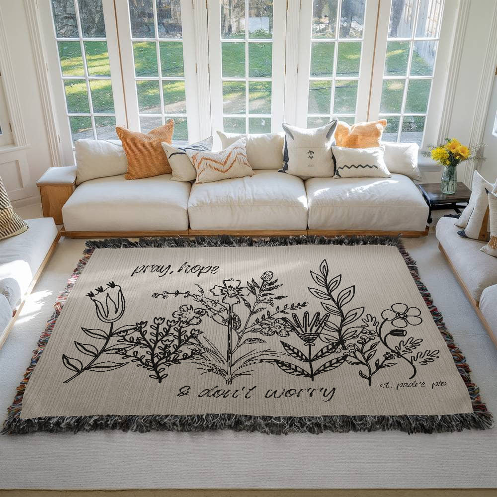 ShineOn Fulfillment Blanket 80" x 60" Pray, Hope, & Don't Worry Heirloom Woven Blanket