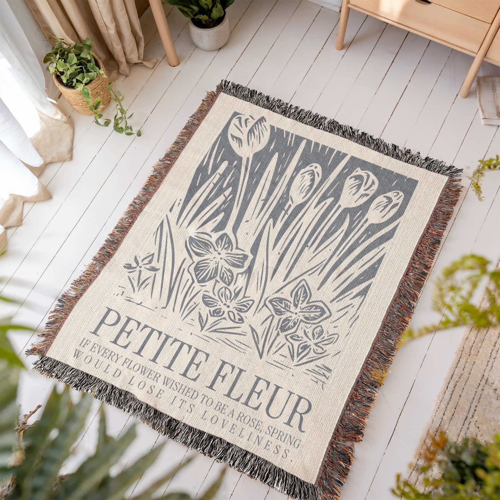 ShineOn Fulfillment Blanket Petite Fleur Heirloom Woven Blanket