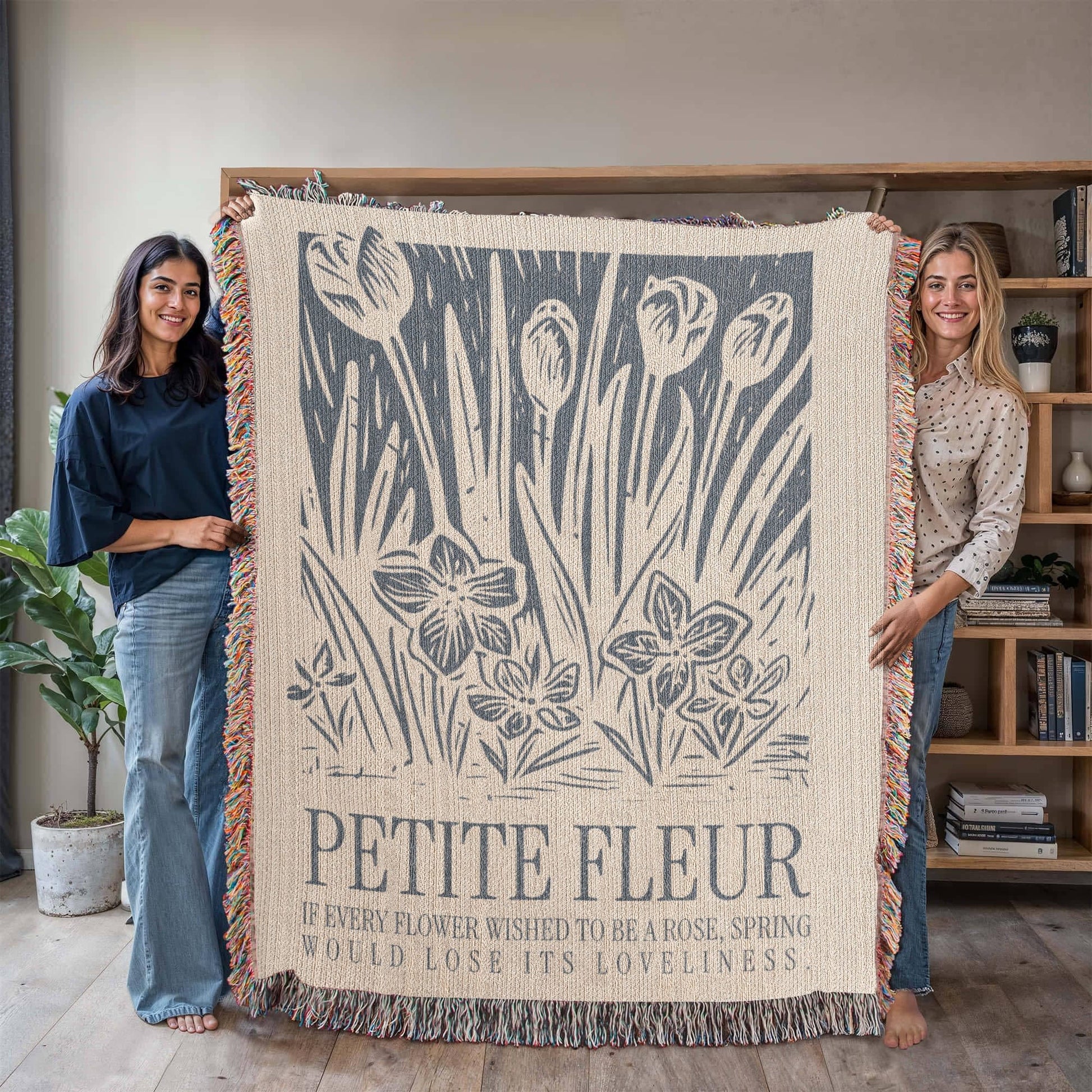 ShineOn Fulfillment Blanket Petite Fleur Heirloom Woven Blanket