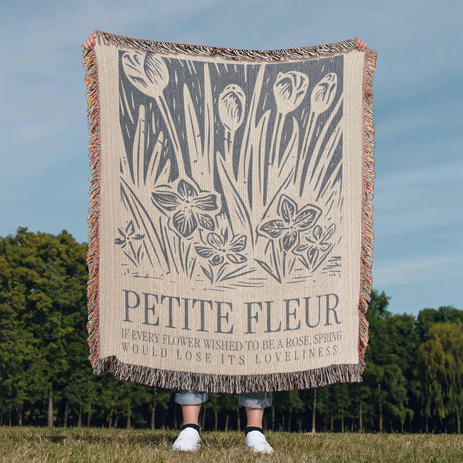 ShineOn Fulfillment Blanket Petite Fleur Heirloom Woven Blanket
