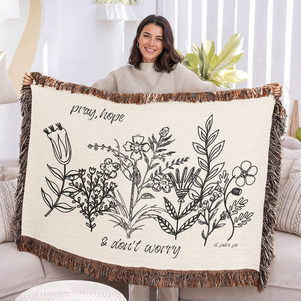ShineOn Fulfillment Blanket Pray, Hope, & Don't Worry Heirloom Woven Blanket