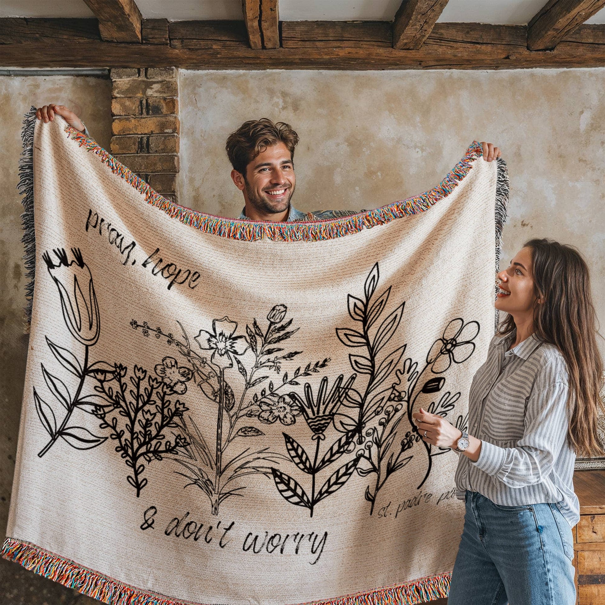 ShineOn Fulfillment Blanket Pray, Hope, & Don't Worry Heirloom Woven Blanket