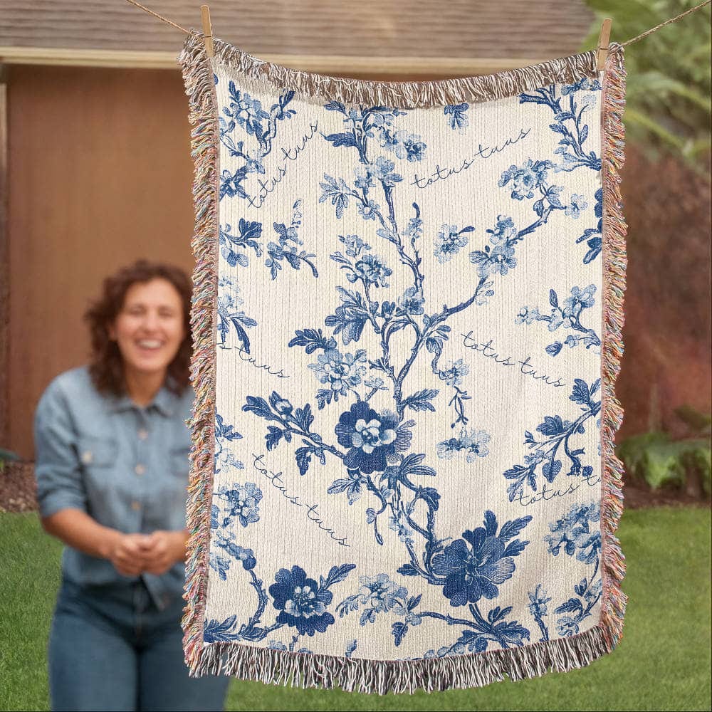 ShineOn Fulfillment Blanket Totus Tuus Floral Heirloom Woven Blanket