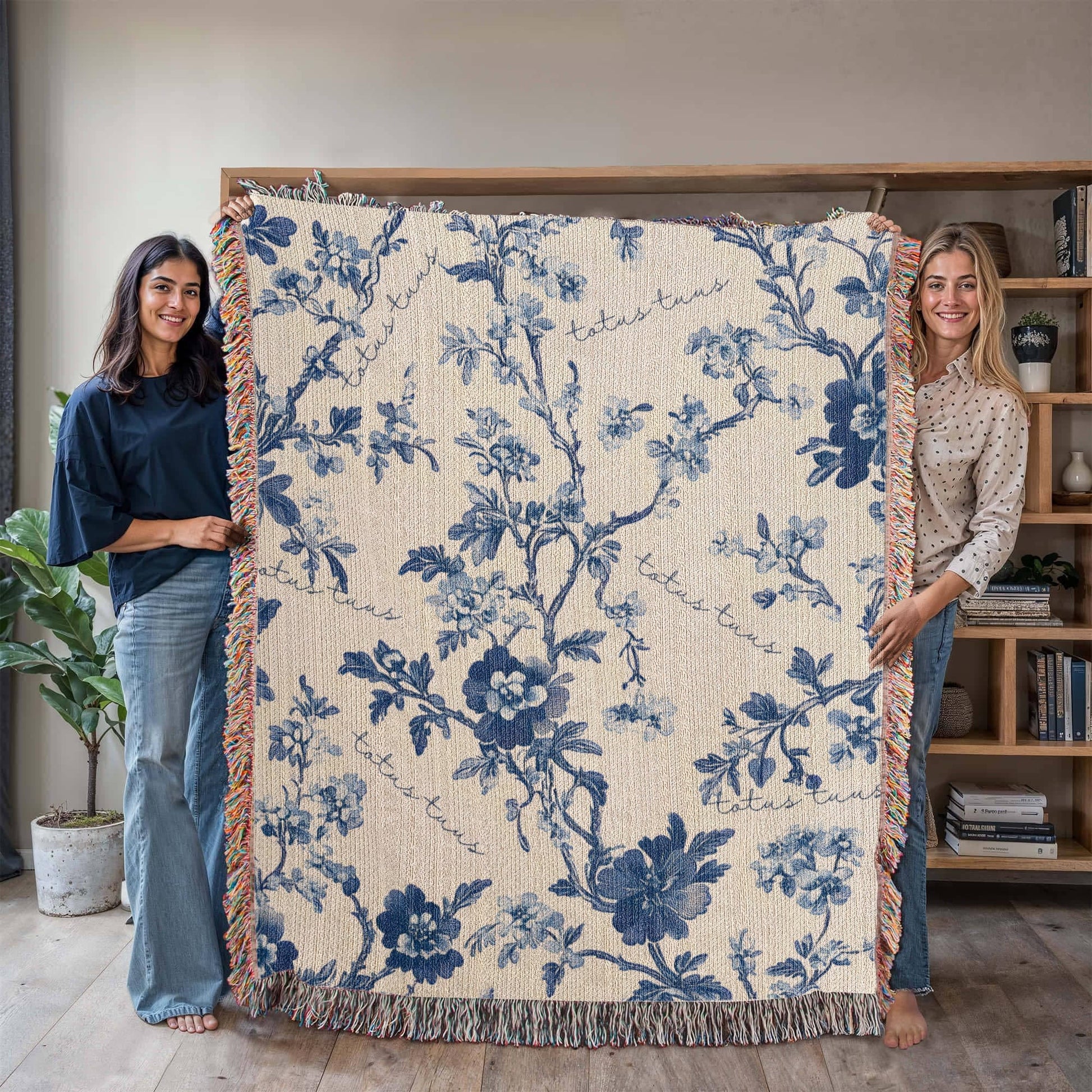 ShineOn Fulfillment Blanket Totus Tuus Floral Heirloom Woven Blanket