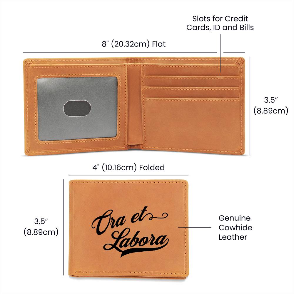ShineOn Fulfillment Jewelry Leather Wallet Ora et Labora Leather Wallet