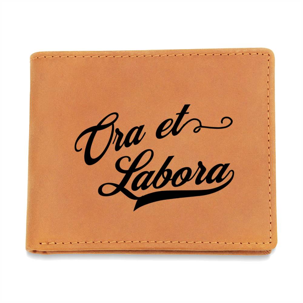 ShineOn Fulfillment Jewelry Leather Wallet Ora et Labora Leather Wallet