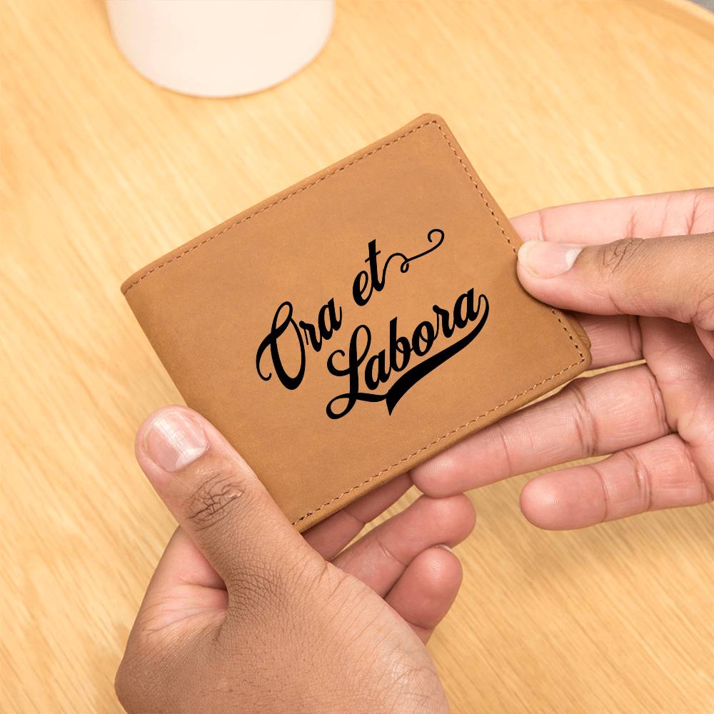 ShineOn Fulfillment Jewelry Leather Wallet Ora et Labora Leather Wallet