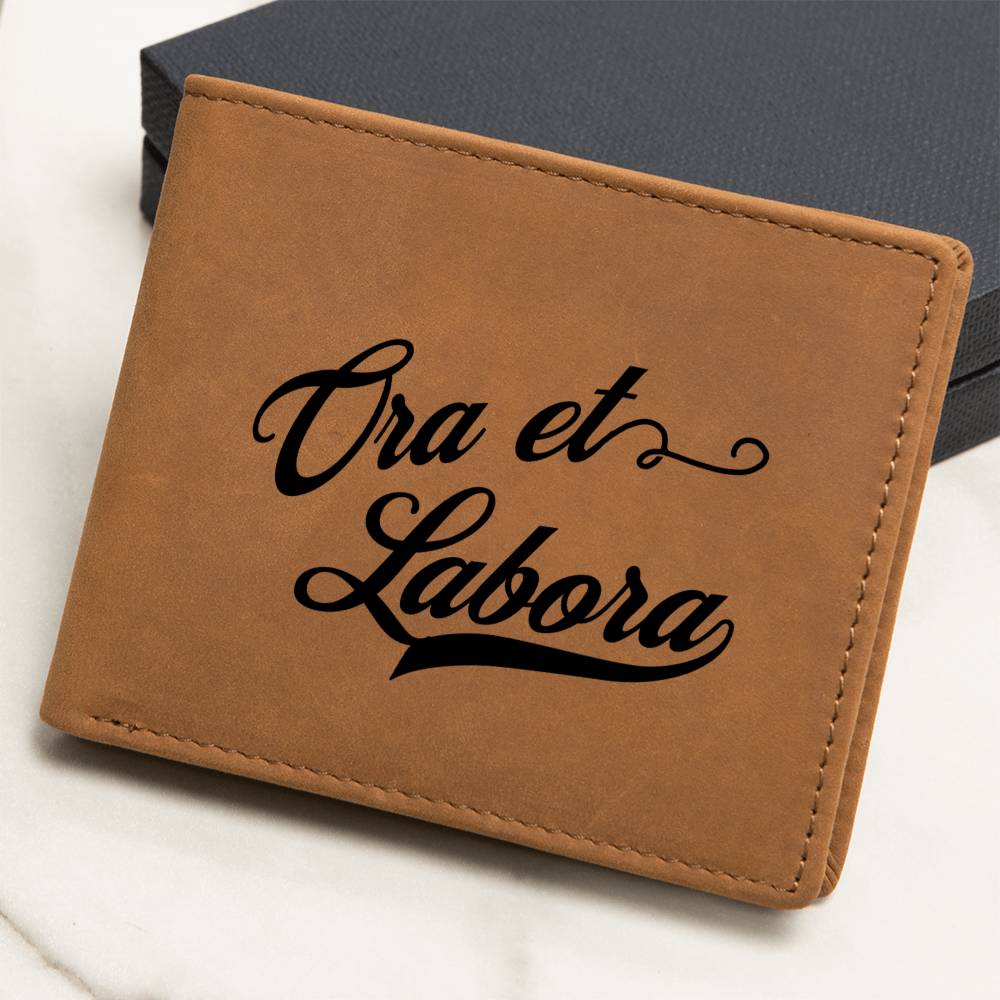 ShineOn Fulfillment Jewelry Leather Wallet Ora et Labora Leather Wallet