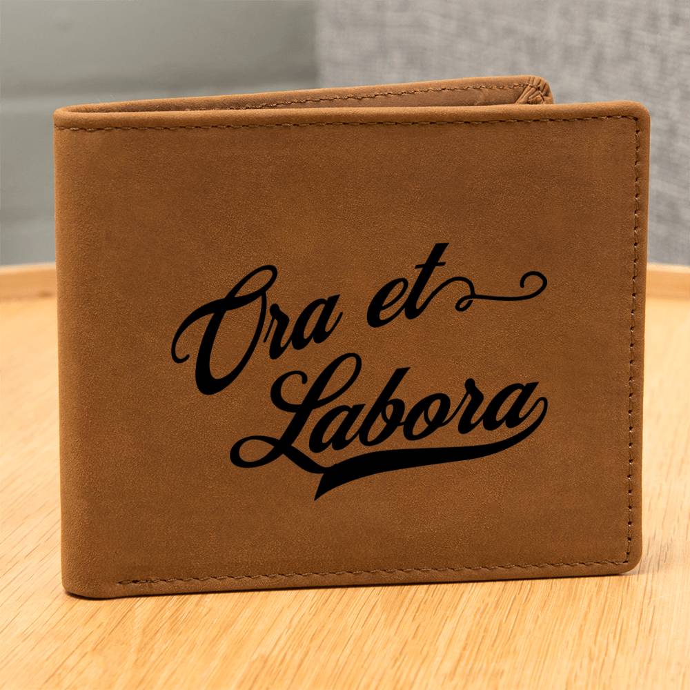 ShineOn Fulfillment Jewelry Leather Wallet Ora et Labora Leather Wallet