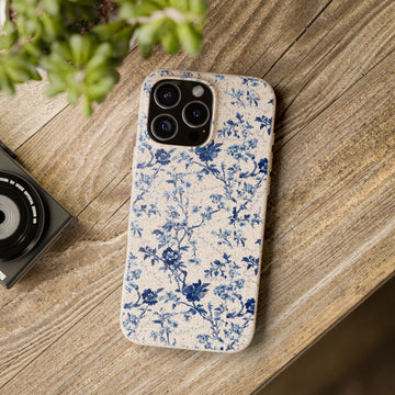Totus Tuus Blue Floral Biodegradable Phone Case
