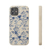Totus Tuus Blue Floral Biodegradable Phone Case