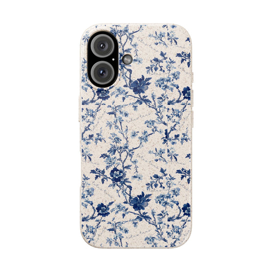 Totus Tuus Blue Floral Biodegradable Phone Case
