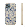 Totus Tuus Blue Floral Biodegradable Phone Case