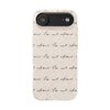 Be Not Afraid in Pope John Paul II's  Handwriting | Biodegradable Phone Case