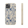 Totus Tuus Blue Floral Biodegradable Phone Case