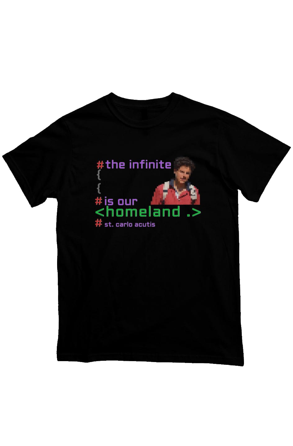 Apliiq tshirts black / s St. Carlo Acutis - Infinite- Organic Cotton Tee