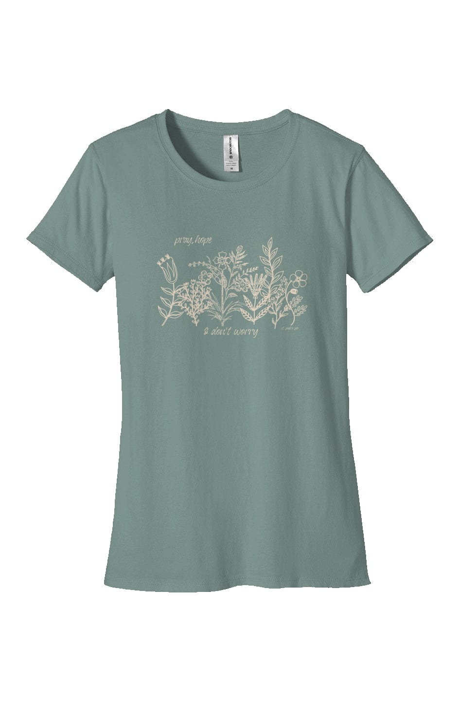 Apliiq tshirts Blue Sage / s Pray, Hope, Don't Worry -Women's Organic Cotton Tee