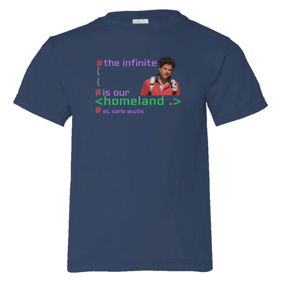 Apliiq tshirts Navy Blue / 2 St. Carlo Acutis - Infinte - Organic Cotton Kid's Tee