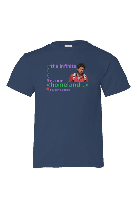 Apliiq tshirts Navy Blue / 2 St. Carlo Acutis - Infinte - Organic Cotton Kid's Tee