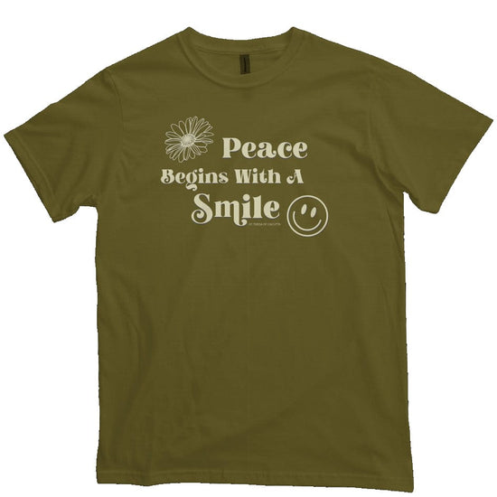 Apliiq tshirts Olive / s Peace Begins With a Smile - Mother Teresa Organic Cotton Tee