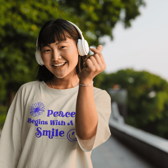 Apliiq tshirts Peace Begins With a Smile - Mother Teresa Organic Cotton Tee