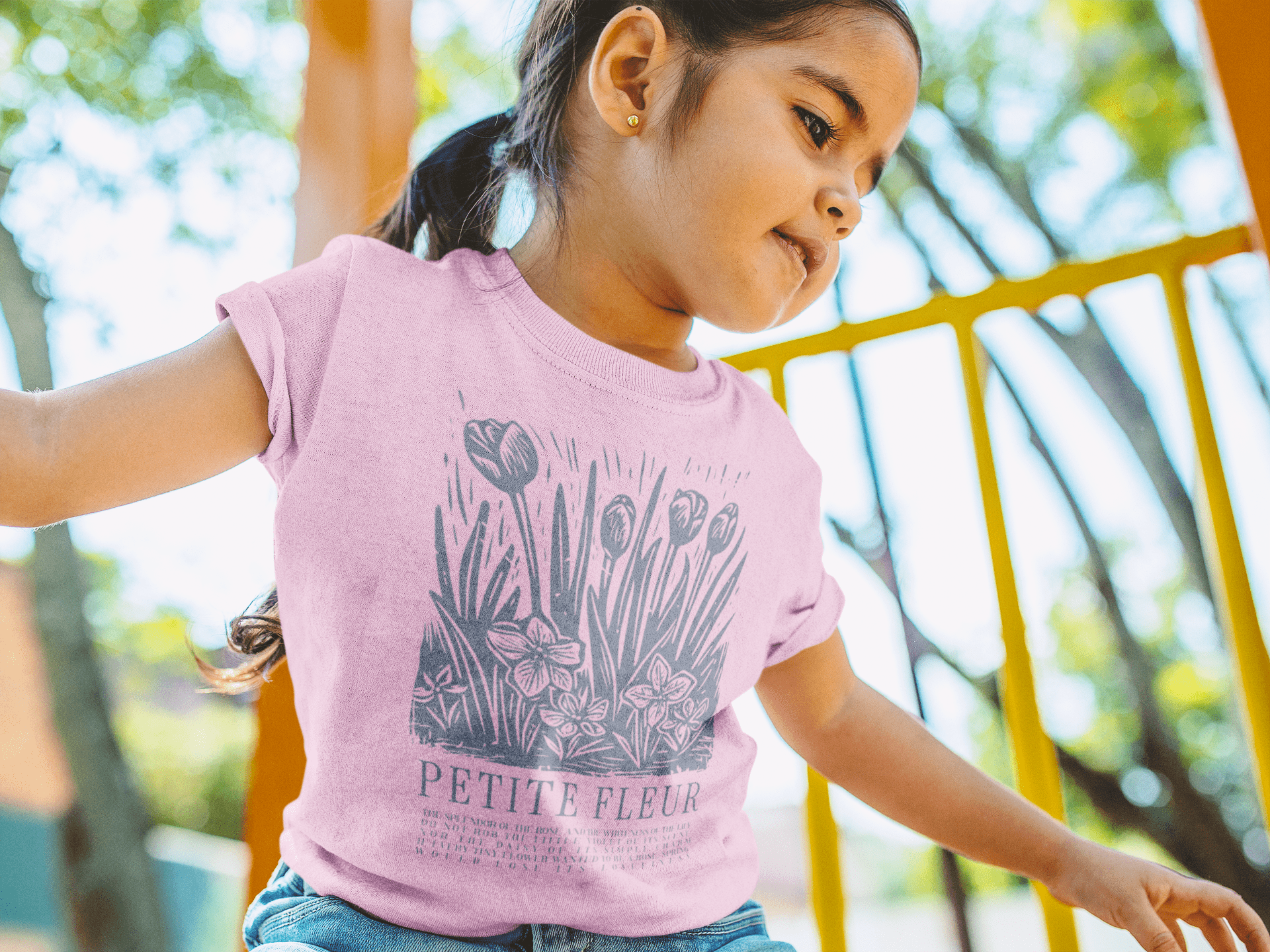 Apliiq tshirts Petite Fleur Organic Cotton Girl's Tee