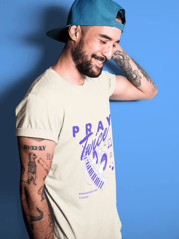 Apliiq tshirts Pray Twice Unisex Premium Ring-Spun Cotton Tee