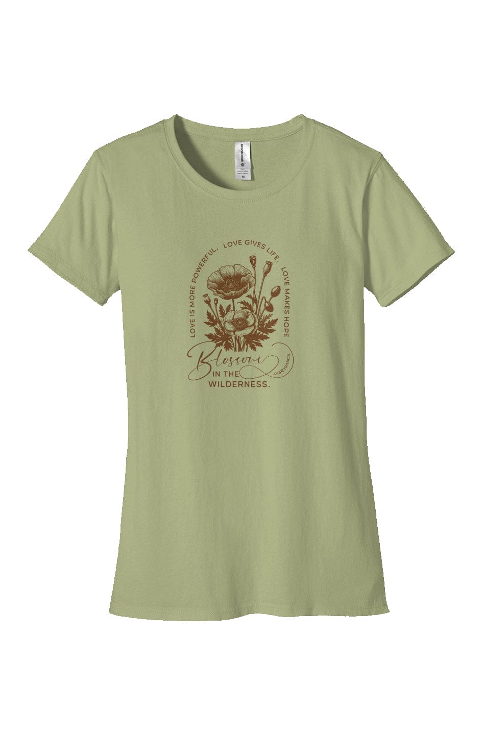Apliiq tshirts Wasabi / s Love Blossoms - Women's Organic Cotton Tee
