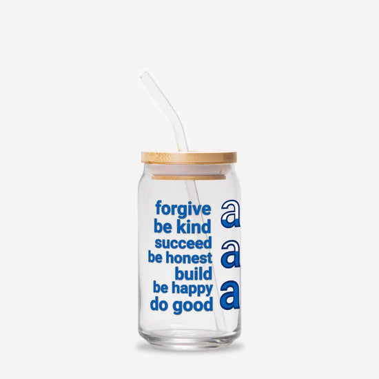 Dappled Designs Drinkware Add Straw + Lid Anyway 16oz Soda Can Glass